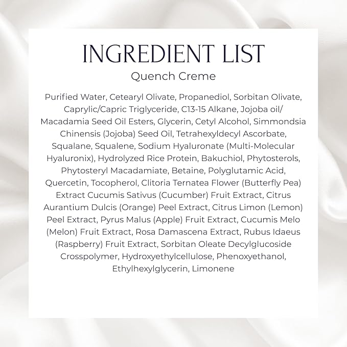 Quench Crème Daily Facial Moisturizer | Hyaluronic Acid, Vitamin C, & Bakuchiol (better than Retinol) | Daily Firming Skin Moisturizer Face Cream for Women | 1.7 fl oz/48 g (2-Pack)