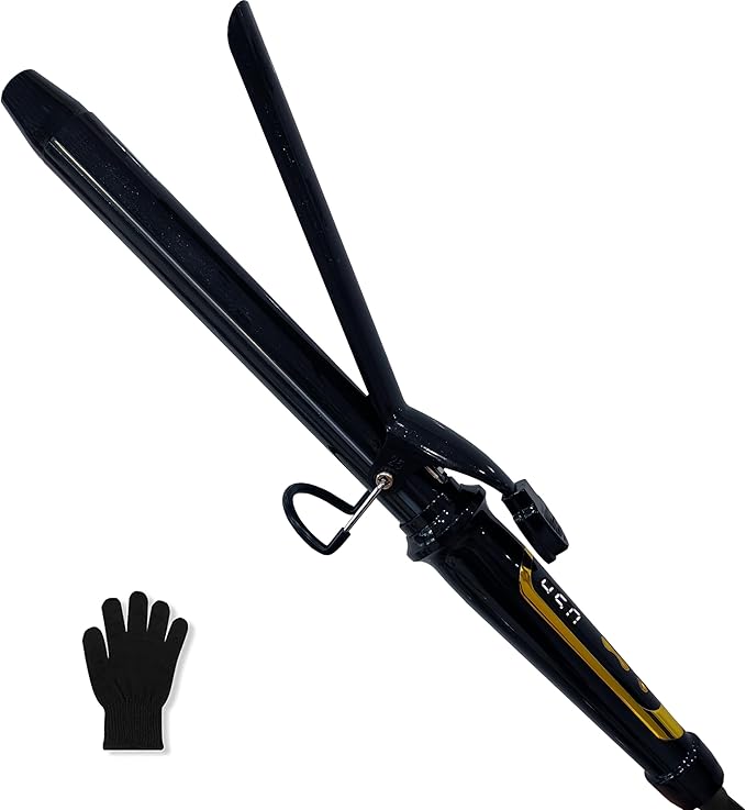 abp 1 Inch Curling Iron Extra Long Barrel with Ceramic Coating for Long/Medium Hair,LED Display Instant Heat up to 450°F with clamp,Hair Waving Style Tool Girls & Women