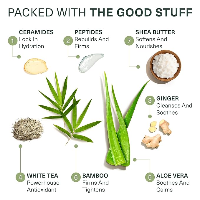 Botanic Tree Hydrating Exfoliating Cleanser with Glycolic Acid, Ceramides & Peptides, Gently exfoliate while hydrating skin for dewy bouncy skin…