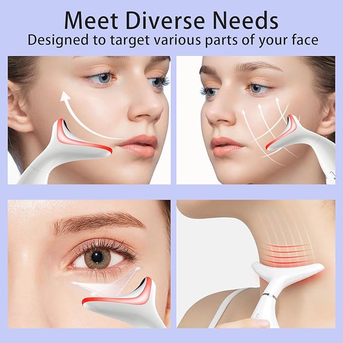 4 in 1 Facial-Device,Facial Wand,Red-Light-Therapy for Face and Neck
