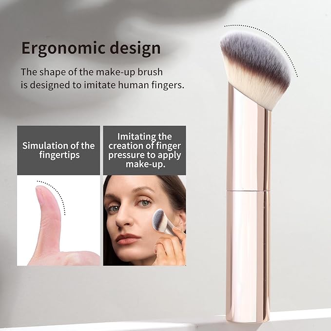 MAANGE 20 Pcs Makeup Brushes with Gift Box, Double-End Multi-functional Makeup Brushes for Blending Liquid Powder Concealer Cream Blush Buffe,Champagne