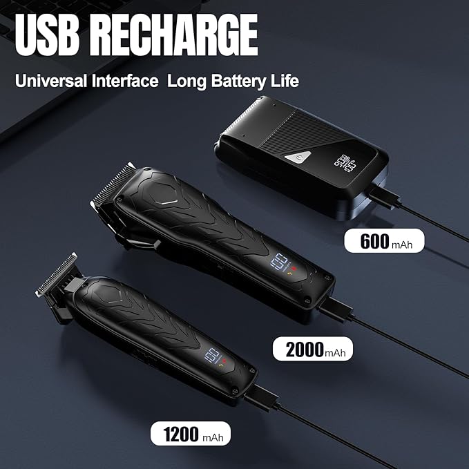 Lanumi Professional 3 in 1 Hair Clipper and Trimmer Set Men Electric Razor Shavers Beard Trimmer Rechargeable Barber Clippers Haircut Kit Gifts for Him,for Barbers