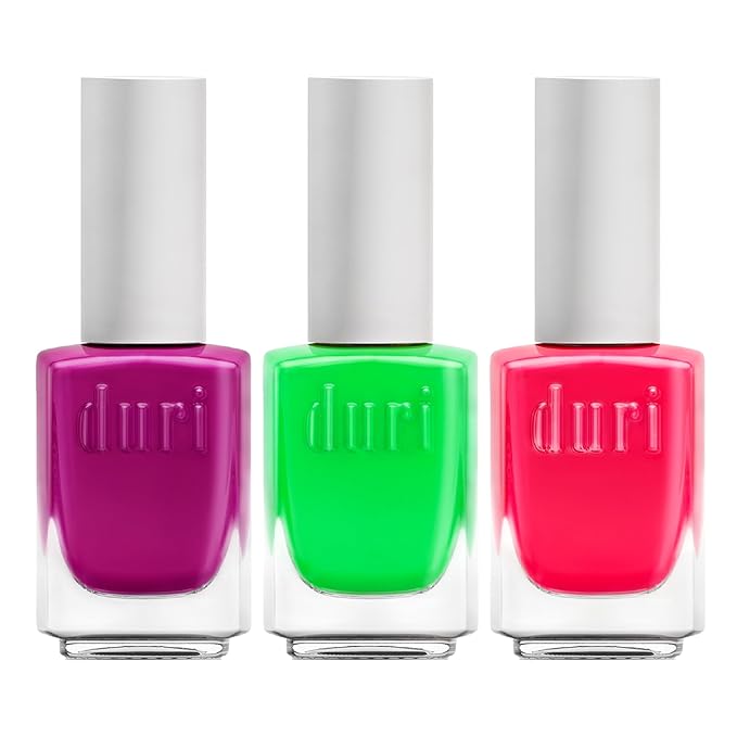 duri Trio Neon Nail Polish Set - GBD201 Neon Favorites, Matte Finish, Quick Drying, 0.45 Fl Oz each