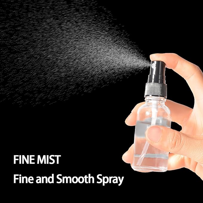 1oz Spray Bottles,Refillable Empty Glass Bottle with Small Fine Mist for Hair,Essential Oil,Plants, Cleaning Solutions(3 Pack)