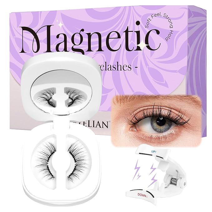 BEYELIAN Soft Magnetic Eyelashes, Reusable Magnetic Lashes with Applicator Natural Look No Glue Needed Comfortable & Secure Fit for All-Day Wear (1 Pair,SME01)