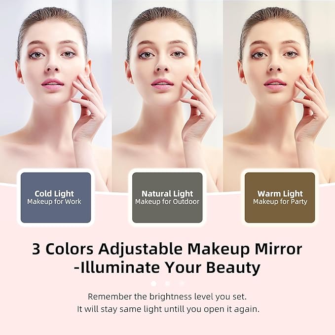 Travel Makeup Bag with LED Mirror – Waterproof Cosmetic Train Case with Adjustable Dividers, Portable Makeup Organizer and Toiletry Bag for Women, Teens & Girls Gift, Black