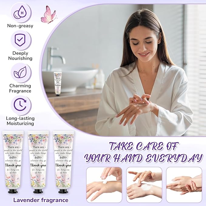 48 Sets Baby Shower Hand Cream Bulk Appreciation Baby Shower Favors Bridal Thank You Hand Cream for Guests Travel Size Lotion with Organza Bags