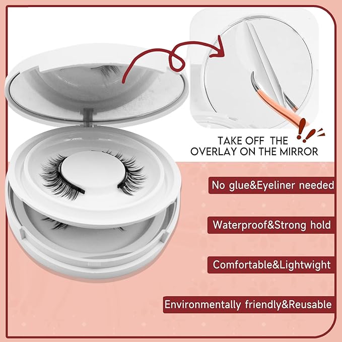 Meylora Magnetic Lashes,Meylora Magnetic Eyelashes with Applicator Reusable Eyelashes Magnet without Eyeliner Natural Look No Glue or Liner Needed(Simple+Iris)