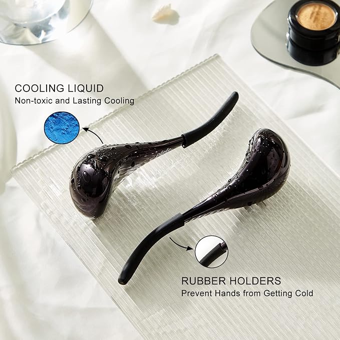 Cryo Sticks for Face, Ice Globes Cryo Globes for Facials, Esthetician Supplies Gifts, Unbreakable Stainless Steel Ice Roller Cooling Spa Balls with Storage Case