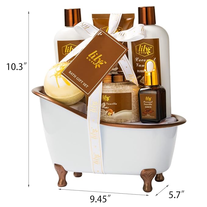 Mothers Day Gifts for Mom - 7-Piece Nourishing Bath & Body Gift Set for Women, Bath Collection with Bath Bomb | Perfect Christmas, Birthday Gifts, Luxury Self Care Kit, All Occasion Gift for Her & Him