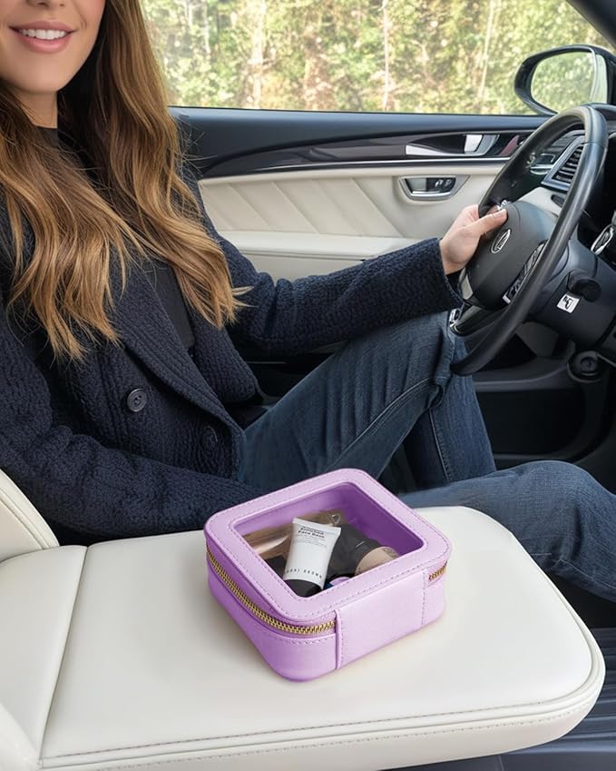 Clear Makeup Bag, Small Makeup Bag TSA Approved Toiletry Bag Cosmetic Travel Bag Cute Makeup Bag Organizer Makeup Case Pouch Car Essentials for Women Men