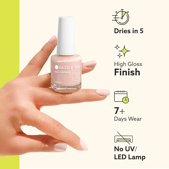 Dazzle Dry Nail Lacquer (Step 3) - Poppy Poison - A bright orange with gold shimmer. Full coverage shimmer. (0.5 fl oz)