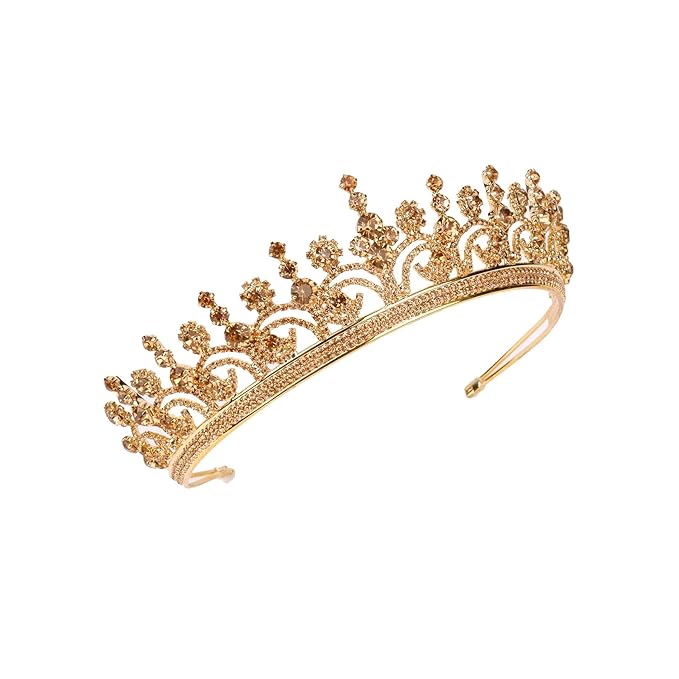 LIMELIA Women's Tiara for Henna Wedding Party|Glitter Hair Accessories for Bridal Birthday Pageant Prom Halloween Cos-play Christmas Party|Queen-Honey