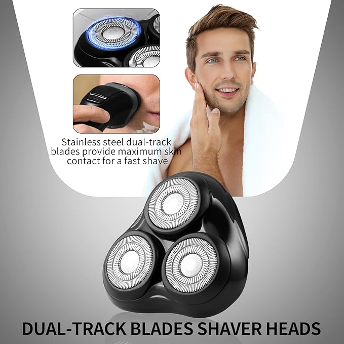 Universal Rotary Replacement Shaver Head,Compatible with Remington Shaver Series,for R3,R4,R5,R6,R7,R8,SP-3141 and SP-5161 Foils/Blades (Black(1 Count))