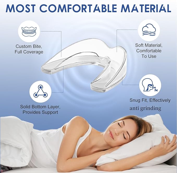 Anti Grinding Mouth Guard for Clenching Teeth at Night, Teeth Grinding Mouthguards for Sleeping, Mouth Guard for Grinding Teeth at Night, Night Guards for Teeth Grinding for Adults