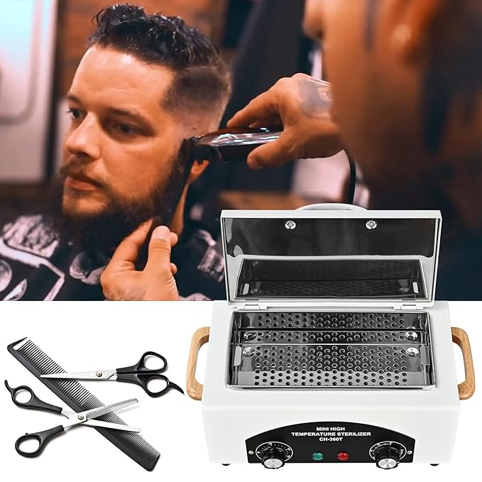 High Temperature Metal Tool Cleaning Box, 110V 300W 1.5L with Timer Manicure Pedicure SPA Salon Barber Equipment for Sundry Beauty Hair Nail Metal Tools with Handle