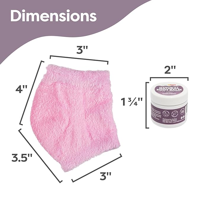 ZenToes Moisturizing Heel Socks with Natural Hydrating Foot Balm Bundle - Home Pedicure Gift Set - Fuzzy Pink Kit