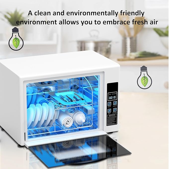 SIXRARI 21L Nail Tool Cleaner-Large Capacity, Kitchen Cleaning Cabinet with Timer Setting, Multi-Functional UV Cleaning Box for Home and Beauty Salons Use, For Nail Tool, Dishes, Toys or Other Items