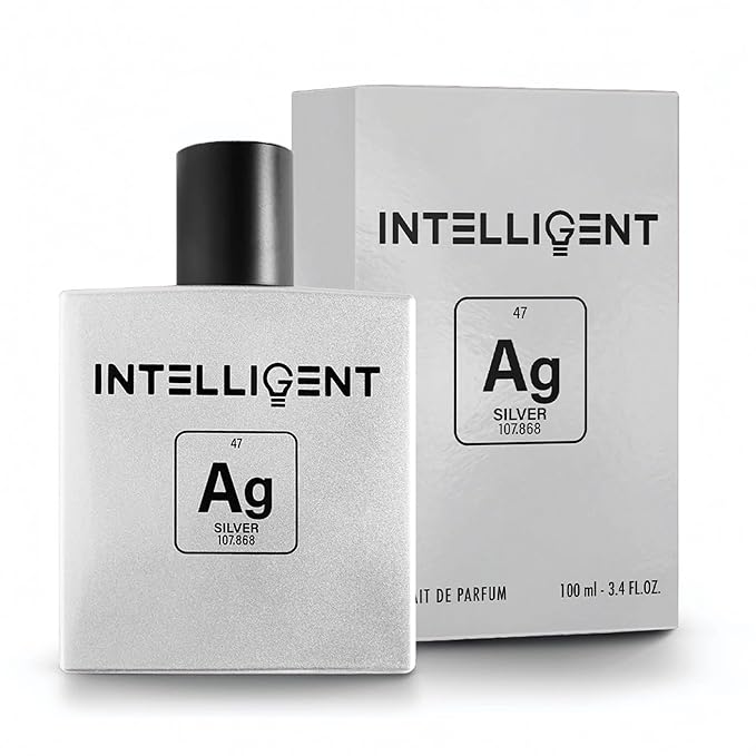 Intelligent Silver | Clean, Collected, and Sophisticated | Extrait de Parfum for Men | 3.4 Fl Oz (100 mL)