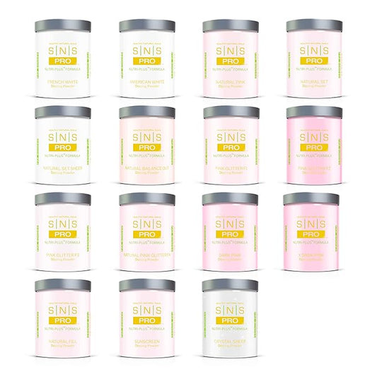 SNS Nails Dip Powder Kit, Set - Pink & White Master 14-Piece Set - Long-Lasting Acrylic Nail Color & Polish Lasts up to 14 days - Low Odor & No UV Lamp Needed - 16 Oz