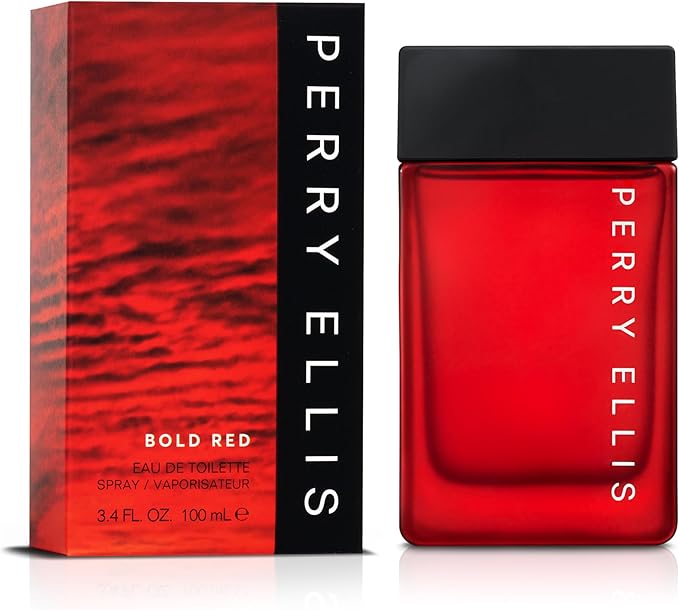 Perry Ellis Bold Red Gift Set: 3.4 fl oz eau de toilette,3 oz aftershave,3 oz shower gel,.25 fl oz travel mini - lime, parsley, mandarin, nutmeg, cinnamon, lavender, sandalwood, patchouli, cedarwood