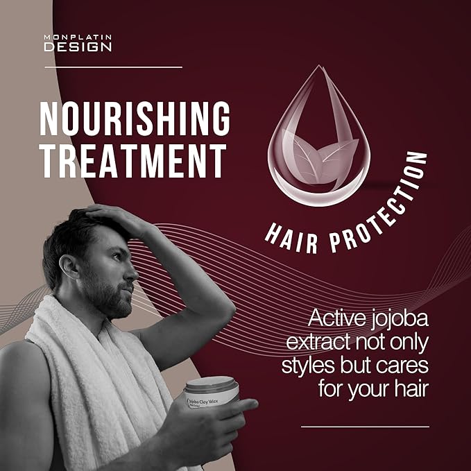 Mon Platin Jojoba Hair Wax - Men's Matte Styling Grooming Product for Hair with Firm Hold, Moisturizing Extract - Flake-Free, 150 ml