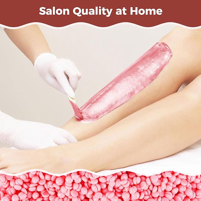 Wax Beads, Hard Wax Beads Hair Removal - 2.5 lbs Wax Beads for Sensitive Skin - Hard Wax Recommended for Full Body Bikini Brazilian Waxing (Rose)