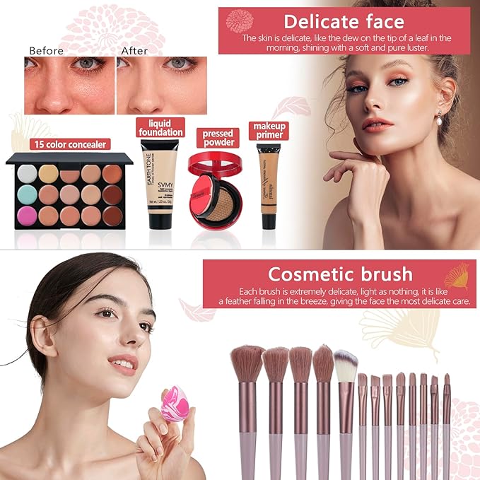 Makeup Set All in One Makeup Kit for Women, Makeup Sets for Teens, Christmas Makeup Gift Set for Teens Girls Women Teenagers, Makeup Kits for Girls Ages 10-12 13-15 14-16 Beginners Make up sets