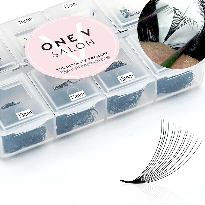1000 Loose Premade Fans Eyelash Extensions, C Curl Volume Lashes, 10D 20D 14D-0.05 Thickness, 9-16mm Fluffy Handmade Fan Mixed Tray