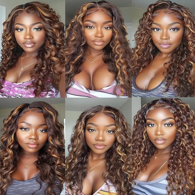 Ombre Human Hair P1B/27 Kinky Curly Bundles Two Tone Black Mixed With Honey Blonde Bundles Highlight Bundles Brazilian Human Hair Weave Wet and Wavy for Black Women 24 26 28 Inch