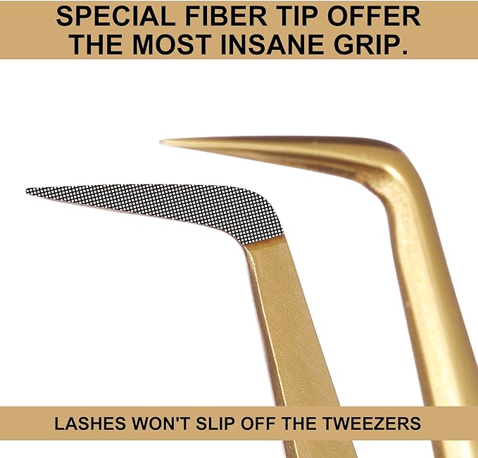 Fiber Tip Lash Tweezers For Eyelash Extension 4 Pcs Tweezers Professional Artist Tech Work Kit Tools,Best Volume Eyelash Lashes Extensions Precision Supplies Volume Boot 90 45 Degree(White)