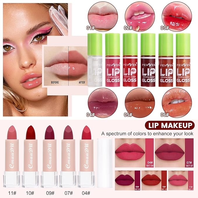 All in One Makeup Kit, Makeup Kit for Women Full Kit, Make Up Gift Set for Women, Makeup Essential Bundle Includes Foundation Eyeshadow Palette Concealer Lipstick Eyeliner Mascara Cosmetic Brush Set