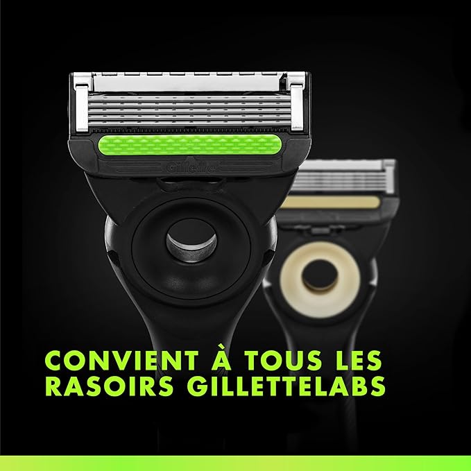 GilletteLabs Razor Blade Refills, 12ct Razor Cartridges, Razor Refills for Men Compatible with GilletteLabs Exfoliating Bar Razor and Heated Razor