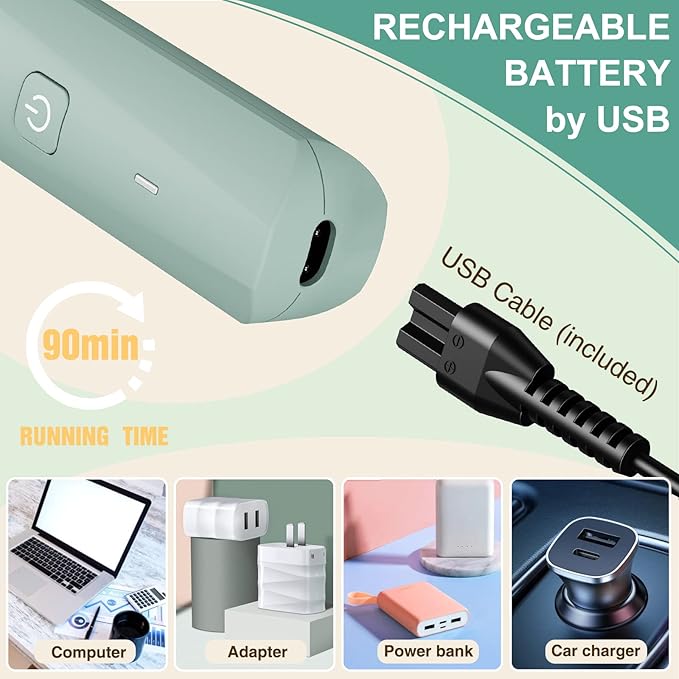 Manscape Bikini Trimmer for Men and Women,IP7X Waterproof Wet/Dry Groin Shaver,Electric Ball Trimmer Pubic Hair Trimmer Shaver,Snap-in Ceramic Blades,Green