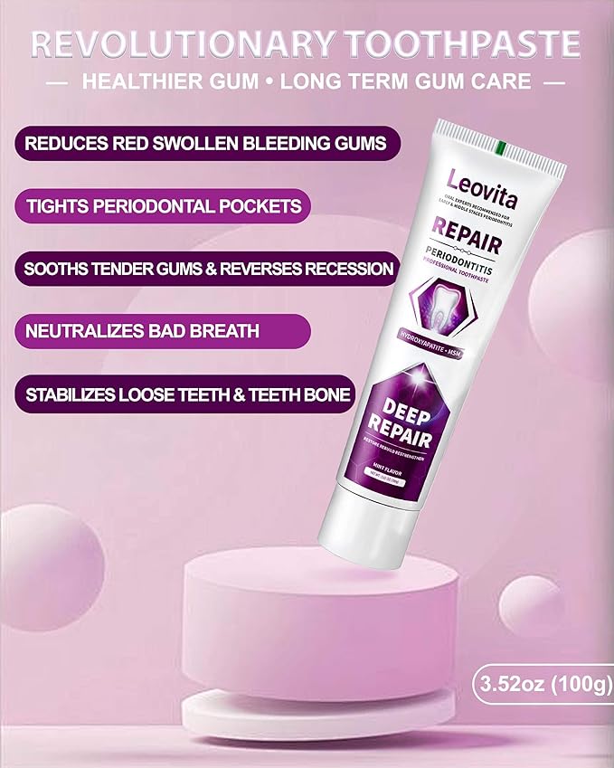 Gingivitis Treatment Toothpaste, Gum Disease Treatment Plaque Remover, Periodontitis Treatment at Home, Gum Repair for Receding Gums Regrowth, Bad Breath Treatment Hydroxyapatite Toothpaste