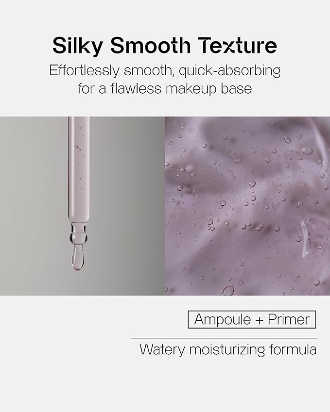 Vegan Pink Vitamin Ampoule Primer (1.35fl oz) - Liquid Moisturizing Makeup Base for Smooth, Glowing Skin, Korean Makeup Skin Care. Hyaluronic Acid, Madecassoside