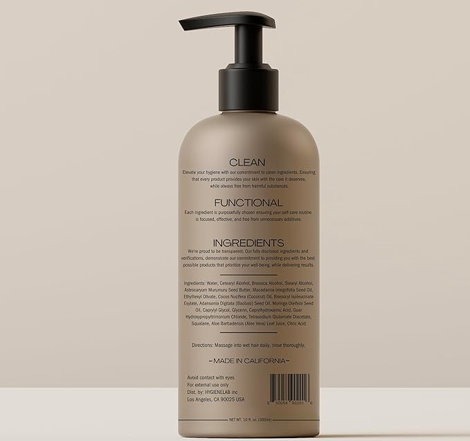 Men's Conditioner - EWG Verified, Best Men's Conditioner for all Hair Types, Unscented - Sulfate and Paraben Free, Lightweight, Hydrating, and Softening Formula, 10 fl oz