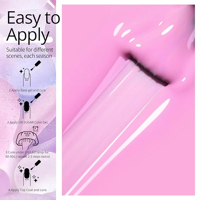 UR SUGAR 45PCS Gel Nail Polish Set, 39 Colors Fall Winter Gel Polish Set with 6 Pcs Base and Glossy Matte Top Coat All Seasons Collection Pink Red Blue Colorful Gel Polish Gifts for Women