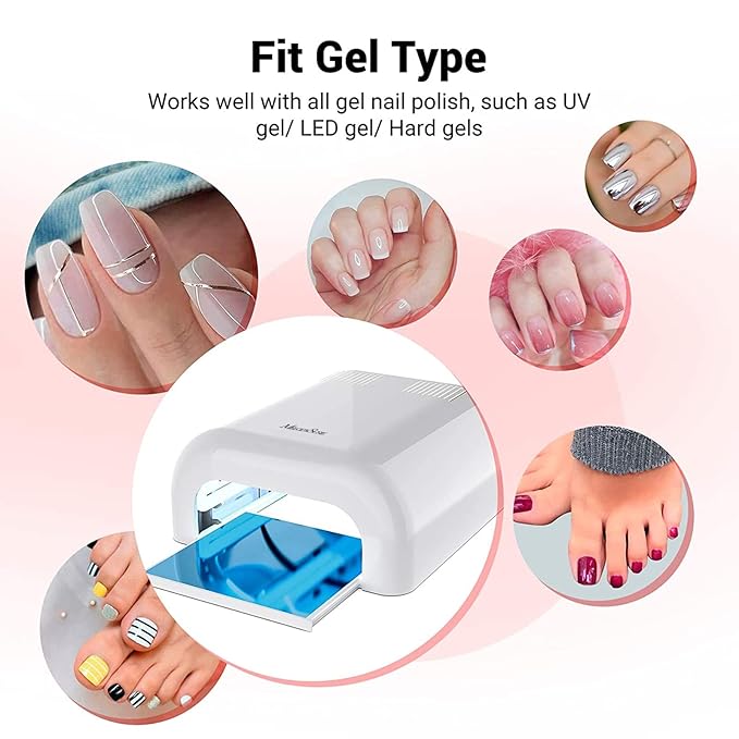 MelodySusie 36W Nail Lamp for Resin, Pro04 Professional Gel Nail Polish Curing Lamp with 3 Timer Setting, Sliding Tray for Manicure Pedicure,Great for Resin,White