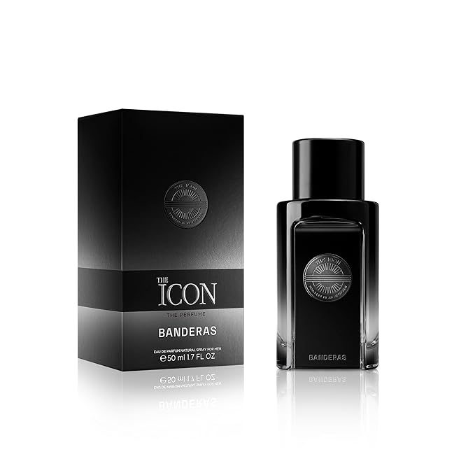 Banderas Antonio The Icon Eau De Perfume For Men - Long Lasting - Virile, Elegant, Trendy And Sexy Scent - Wood, Amber, And Sandalwood Notes - Ideal For Special Events - 1.7 Fl Oz