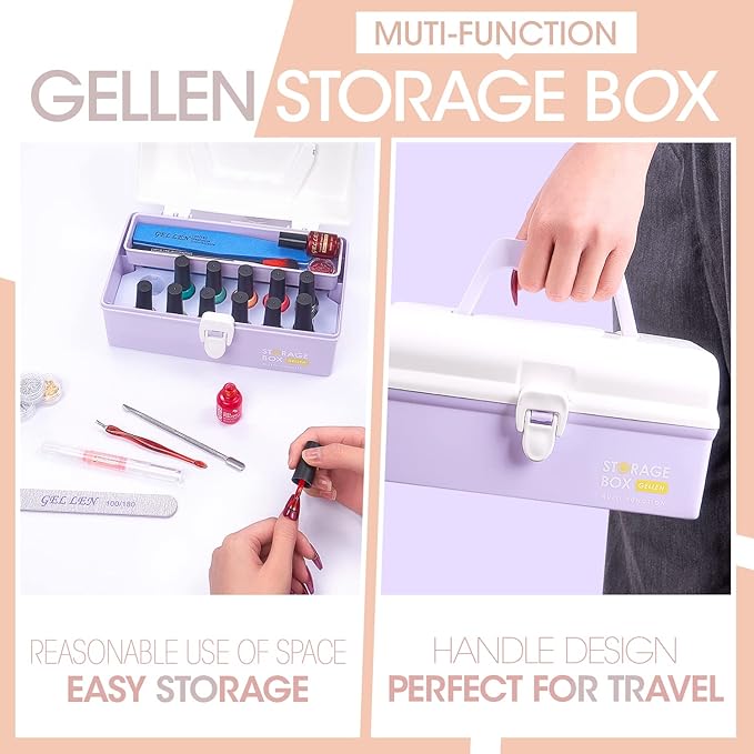 Gellen Gel Nail Polish Kit with U V Light - 10 Colors Gentle Nude Tones Gel Nail Polish Kit with 36W Nail Lamp, Gel Nail Polish Set Starter Kit with Storage Box Soak off Nail Gel Kit Manicure Set