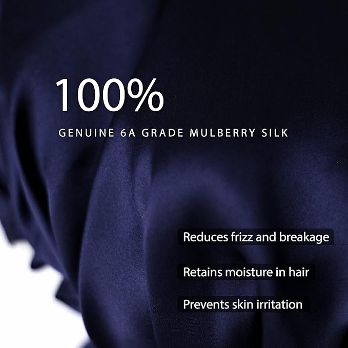 100% Silk Bonnet for Sleeping, Hair Bonnet with Tie Band, Large Silk Sleep Cap for Curly Hair, Silk Hair Wrap for Hair Care