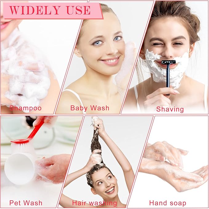 70 Pcs 2 oz Plastic Foam Soap Dispensers Refillable Lash Shampoo Bottles with Pump Mini Eyelash Cleaning Foam Bottle Dispenser for Refillable Travel Cosmetics (Pink)