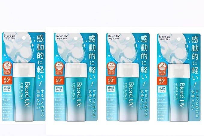 AQUA Rich Water Gel SPF50+PA++++ WaterProof 2.46floz (Pack of 4)