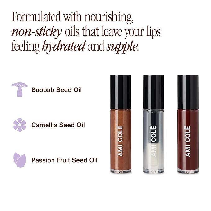 AMI COLÉ Hydrating Lip Treatment Oil (Lip Trio), 0.15oz