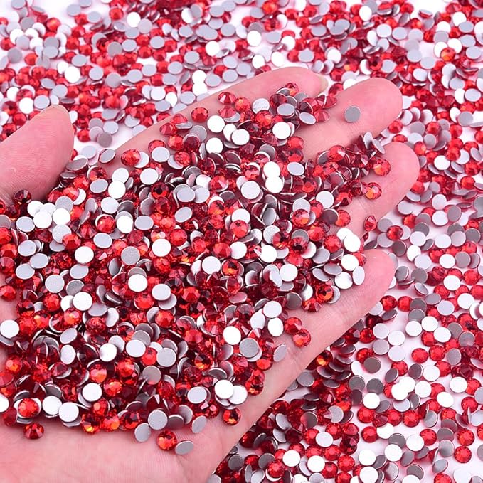 Blinginbox Flatback Rhinestones Bulk,14400pcs Crystal Round Loose Gemstones Glass Rhinestones for Crafts Makeup Nail Art Clothes Shoes DIY Decorations(SS10,2.7-2.9mm,Lt.siam)