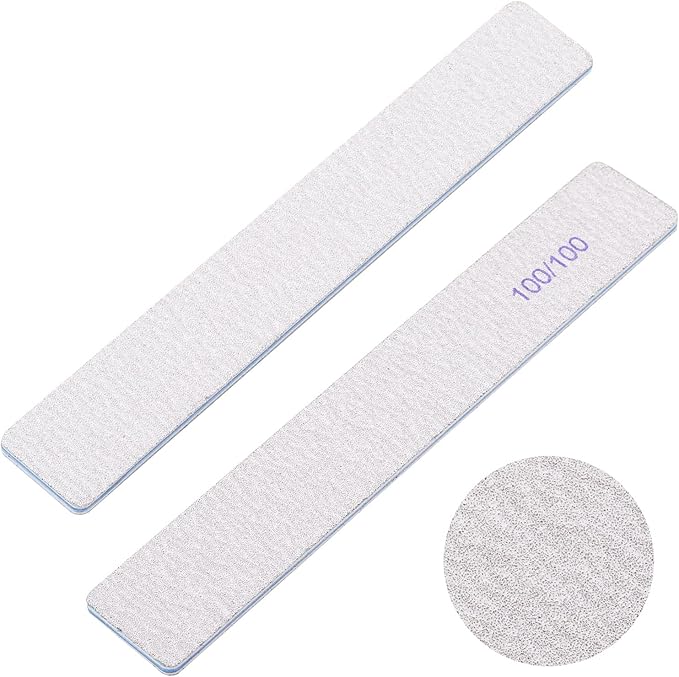 25 Pieces Rectangle Nail Files 100/100 Grit, Reusable Nail Buffers Double Sided Emery Boards Fingernail Files for Acrylic Nails and Natural Nails