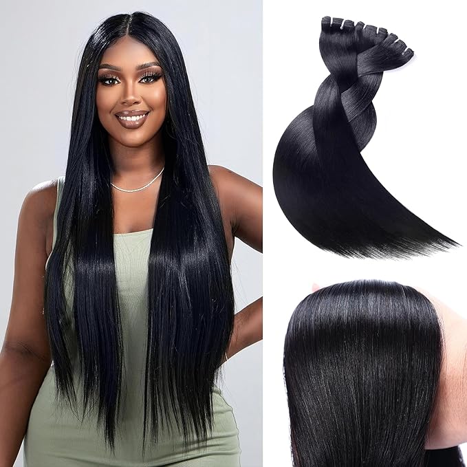 16A 50g Straight Bundles Human Hair 1 Bundle 100% Unprocessed Real Human Hair Extensions 20 Inch Raw Human Hair Natural Black Color