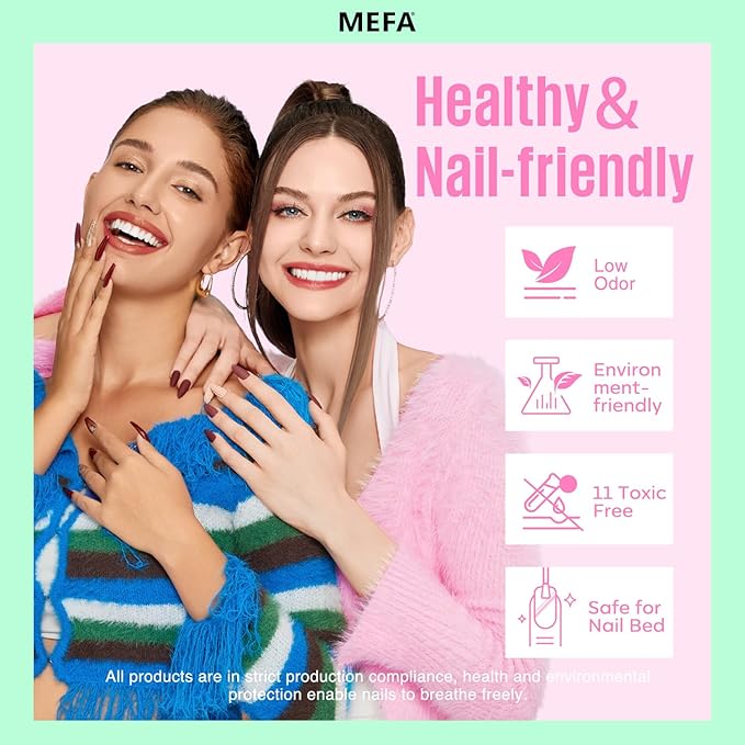 MEFA Gel Nail Polish Set, 23 Pcs Pastel Hot Pink Sage Green Blue Bright Spring Colors Gel Polish Set Macaron Colors Soak Off Nail Polish Nails Art for Women Girl DIY Salon Home Manicure Decoration