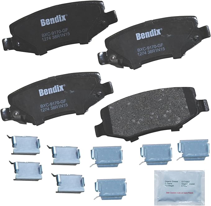 Bendix Priority1 CFC1274 Ceramic Rear Brake Pads for Dodge Nitro 2012-2007, Jeep Liberty 2013-2008, Wrangler 2017-2007, Wrangler JK 2018